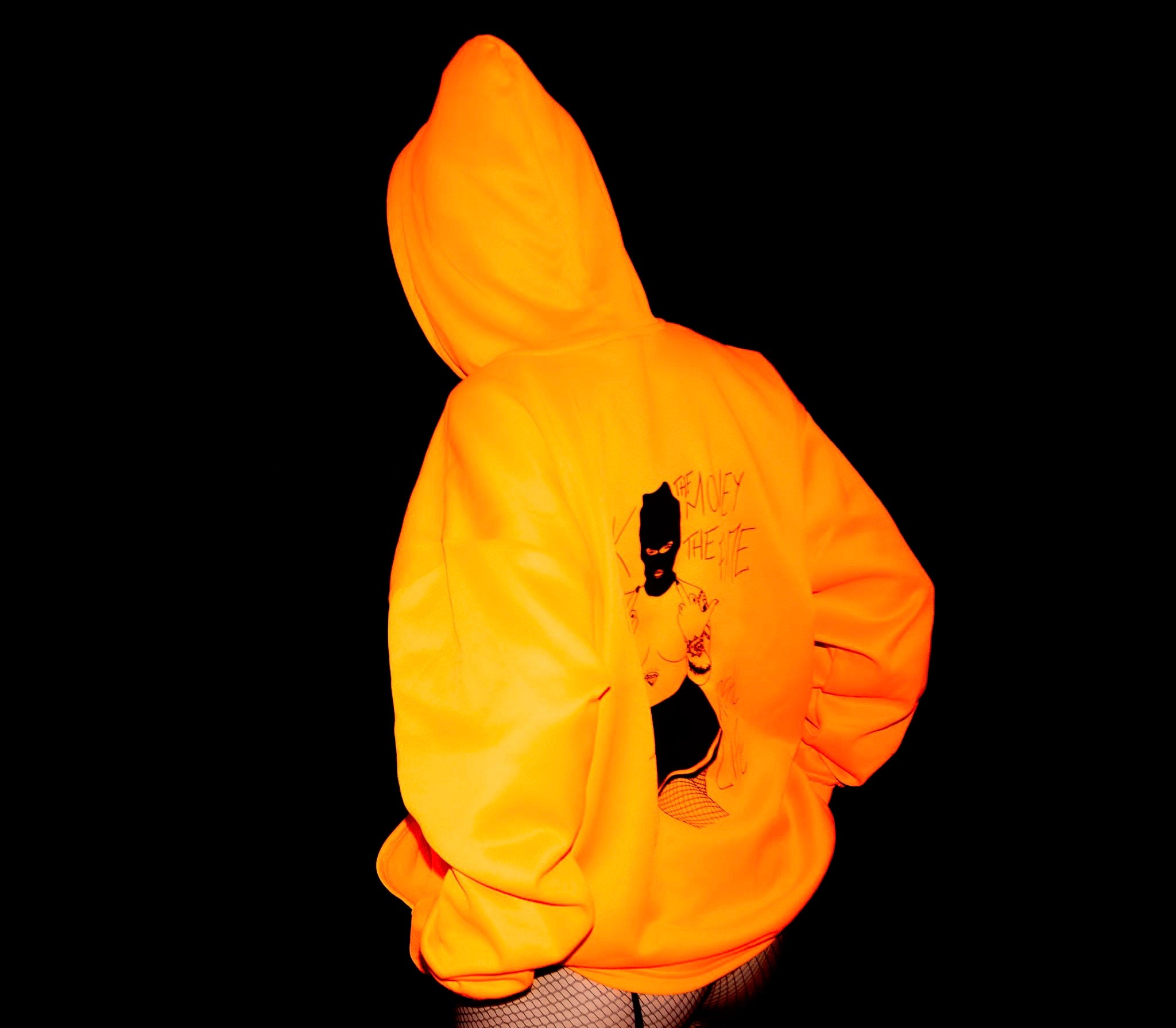 Fluo Hoodie This Is Real Life — back view
